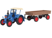 Kibri 12232 - H0 LANZ Traktor mit Gummiradwagen