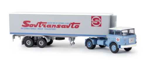 Brekina 71805 r. - LIAZ 706 Kühlkoffer-SZ "Sovtransauto" rote Schrift