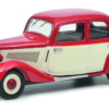 Schuco-450247000 - Mercedes-Benz 170 V Limousine, rot-weiß, 1:43
