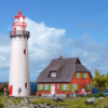 Kibri 39153 - H0 Leuchtturm Hiddensee mit Nebengebäude
