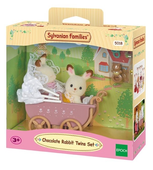 Sylvanian Families 5018 - Schokoladenhasen Zwillinge mit Kinderwagen