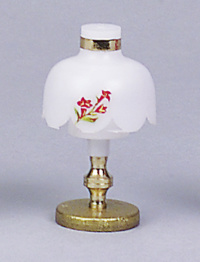 Kahlert-Licht 10431 - Tischlampe Messingfuß, Kunststoffschirm