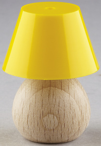 Kahlert-Licht 10464 - Tischlampe Holzfuß, Schirm gelb