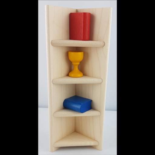 Rülke Holzspielzeug 22270 - Eckregal"Rustikal" mit Büchern