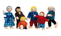 Rülke Holzspielzeug 97502 - Biegepuppenfamilie 6-teilig  (11 cm)