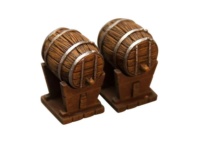ZITERDES 79153 - Bierfass mit Zapfhahn und Fassbock, (2 Stück) , unbemalt , 28-32MM