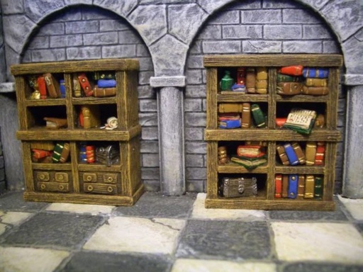 ZITERDES 79157 - Bücherregal 3 "Libri" 2-teilig , unbemalt , 28-32MM