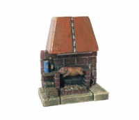 ZITERDES 79161 - Kochstelle, Kamin mit Spanferkel , unbemalt , 28-32MM