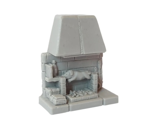 ZITERDES 79161 - Kochstelle, Kamin mit Spanferkel , unbemalt , 28-32MM